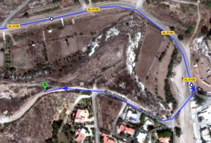 Acceso al inicio del sendero Agua Amarga - Las Negras